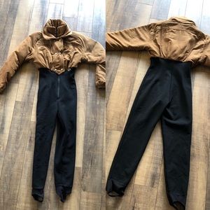 NILS Brown and Black Vintage Ski Jumpsuit
